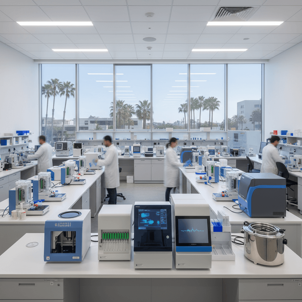 Vivid Genomics diagnostic laboratory workspace in San Diego
